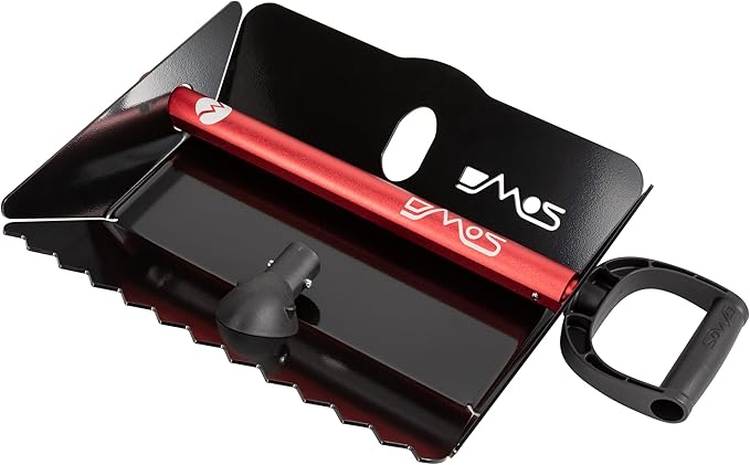 DMOS Stealth Shovel - Lightweight, Heavy-Duty Aluminum Sand & Snow Shovel with Extendable & Collapsible Handle for Camping, Overlanding, Survival, & Off-Road Use - Black/Red - X-Large