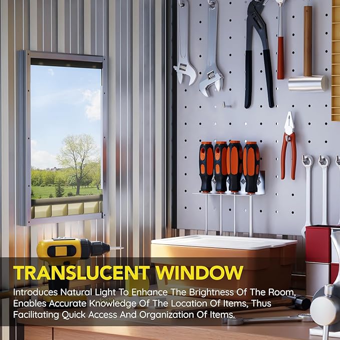 Update Version 6x4 FT Outdoor Metal Storage Shed, Single Door, 1 Clear Window, Tool Shed for Garden, Patio, Backyard Nightblue