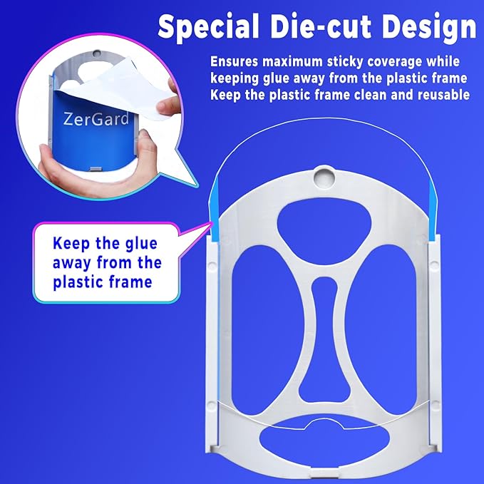 Flying Insect Trap, ZerGard Indoor Plug in Bug Catcher with UV Light (1 Device+6 Refills) Captures Mosquito Gnat Moth Fruit Flies for Kitchen, Living Room, Bedroom,ZM001