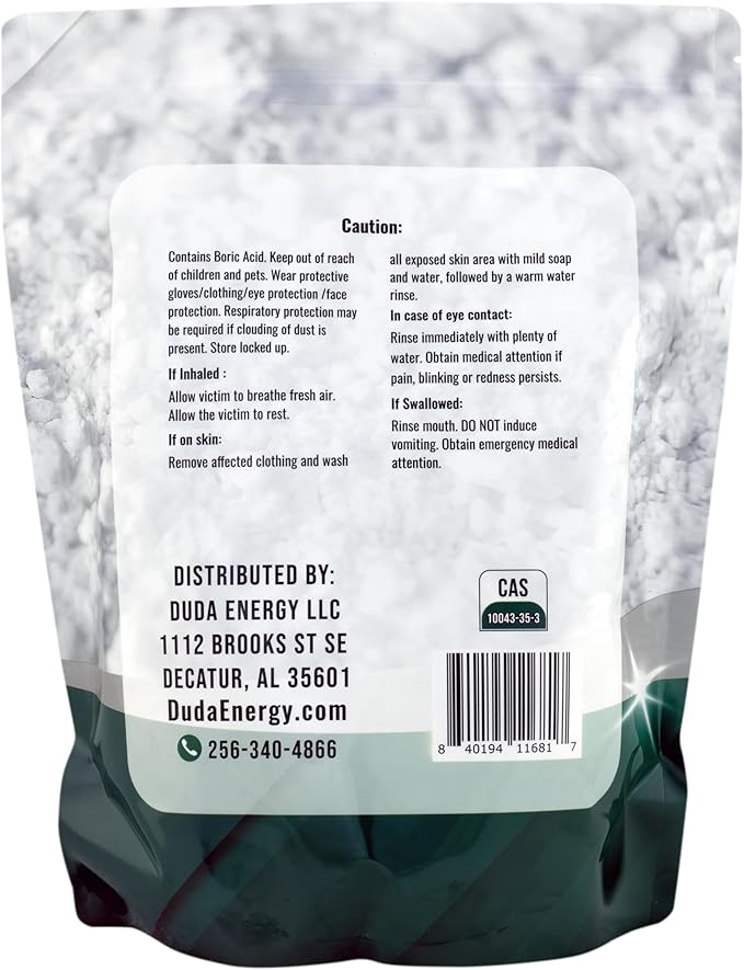 Duda Energy - borp5f borp5 Fine Powder Boric Acid H3BO3 99, 5 lb.