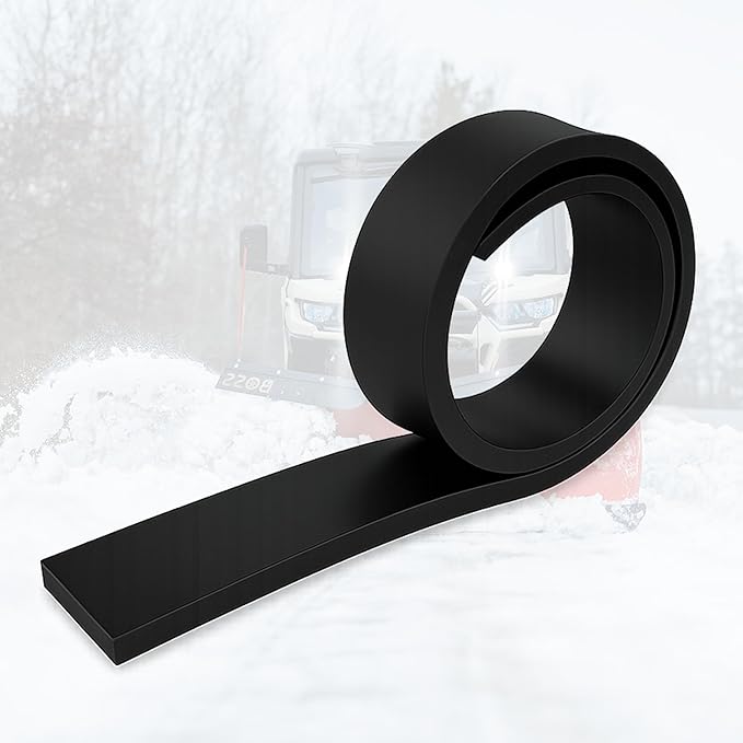 SIMOND STORE - Rubber Snow Plow Cutting Edge – Heavy Duty 72" x 4" x 0.75" Snow Plow Deflector Smooth & Surface-Safe Snow Clearing - Fit for ATV Tractors, Skid Steers & UTVs Snow Pusher Cutting Edge