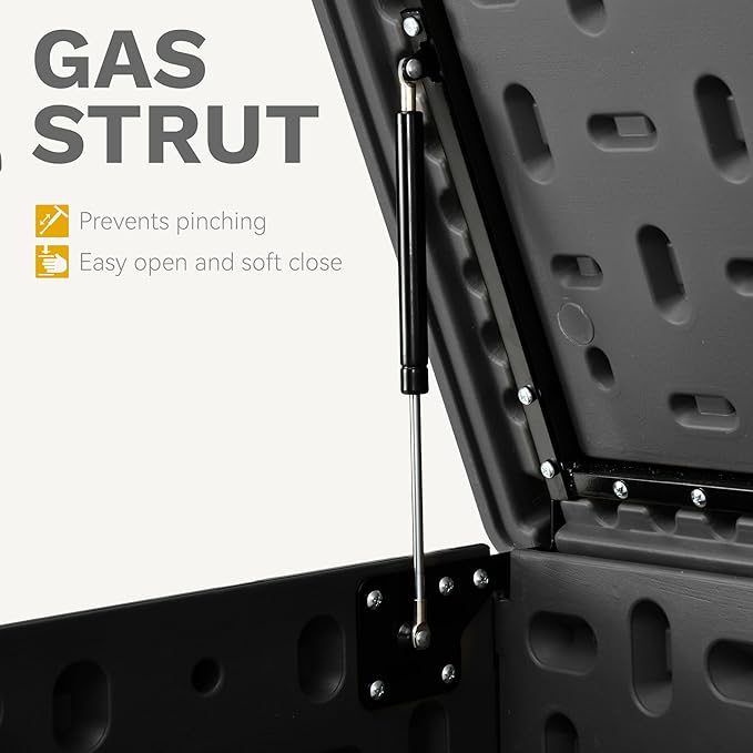 DWVO 90 Gallon Resin Outdoor Storage Box, XXL Double-Wall Waterproof Deck Box, Doubles as Table or Seating with 450 lbs Capacity, Lockable (Black)