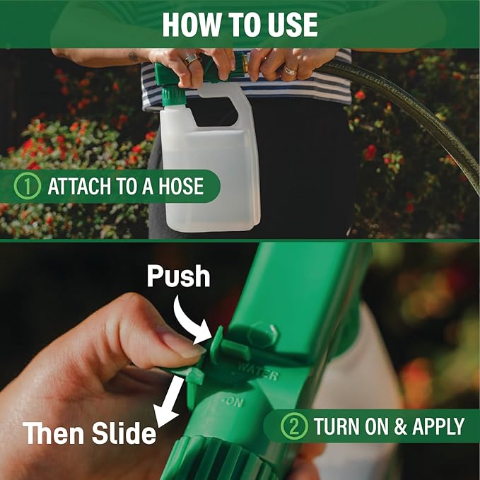 Humboldts Secret 2-Pack Garden Hose End Sprayer | Multipurpose Lawn Attachment with 100 to 1 Mixing Ratio | Garden Sprayer for Lawn Care, Fertilizing, Car Wash & Outdoor Use | 32 ounce