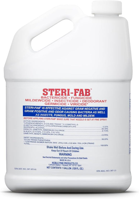 Steri-fab All-in-One Disinfectant & Insecticide Spray – Kills Bed Bugs, Fleas, Mites, Roaches, Viruses, Fungi, & Odors – Quick-Drying, Non-Residual, 1 Gallon Jug