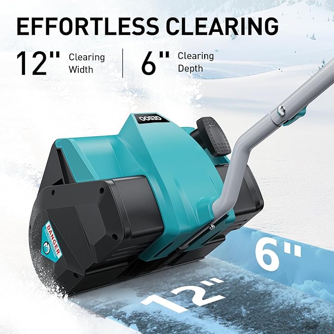 Cordless Snow Shovel Compatible with Makita 18V Battery(Tool Only), 12” Brushless Snow Blower Electric Power Snow Thrower, w/LED Light, Adjustable Direction, for Driveway Walkways Snow Removal