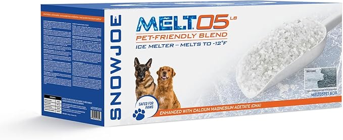 Snow Joe Pet-Friendly Deicer Premium Ice Melt for Driveway and Sidewalk, 5 lb, MELT05PET-BOX