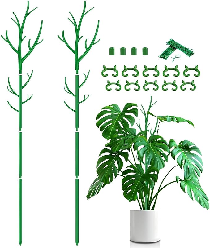 Plant Support Stakes,Adjustable Height Branch Shape Plant rods for Small &Medium Monstera 2 3 4 Fee Tall Support Sticks for Climbing Plants,Garden Accessories,Alternative to Moss Poles,2 Sets 51"