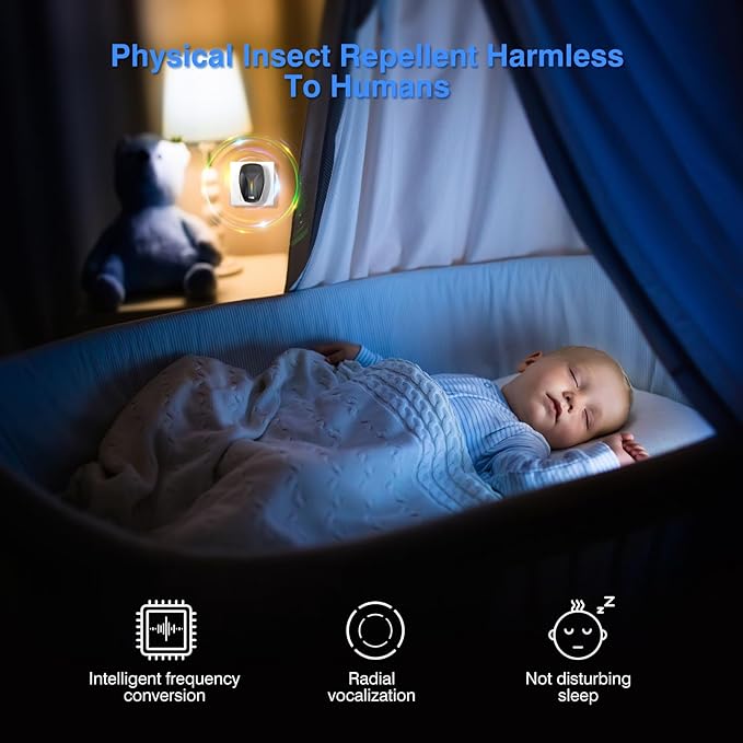 2025 Upgraded Ultrasonic Repeller & Insect Indoor Repeller,Ultrasonic and Repellent for Roach,Rodent,Mouse,Bugs,Mosquito,Mice,Spider,Ant,3 Mode Switching,6 Packs