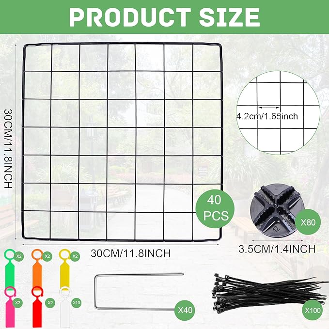 8 Set Wire Plant Covers Plant Protectors from Animals,80 Pcs 12"X12" Chicken Garden Cloches for Plants Metal Meshes for Protect Plants Vegetables