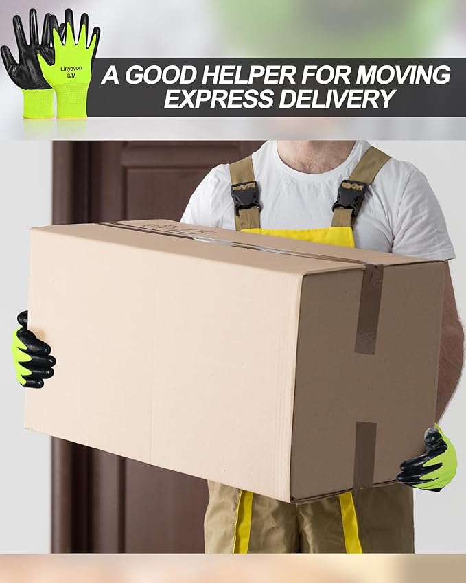 Maxcheck 54 Pairs PU Coated Gloves Bulk, Reusable Rubber Safety Gloves for Men Women Work Warehouse, Mechanic, Woodworking