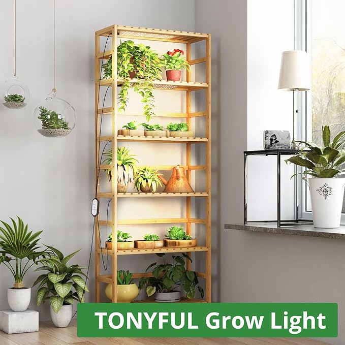 TONYFUL LED Grow Lights, 360 LEDs Plant Lights for Indoor Growing, 36W Premium Full Spectrum Grow Light with 4/8/12H Timer, 10 Dimmable Levels - Ideal for Indoor Growing (8Pcs)