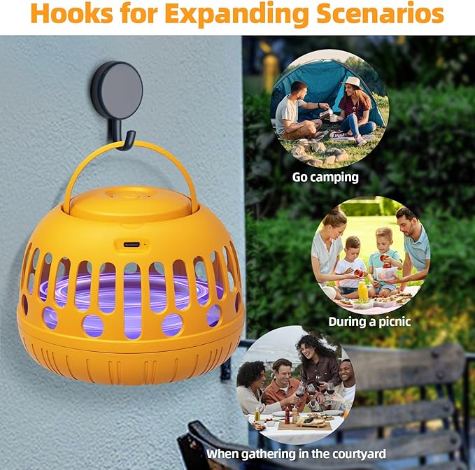 Gnat Trap Indoor, 360° Rechargeable UV Flying Insect Trap for Gnat Flies Housefly Flea, Fruit Fly Killer Trap, Flea Catchers for Inside Home with Sticker & Protective Cover, Friendly to Pets & Kids