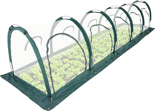 Portable PE Plastic Tunnel Greenhouse for Outdoors - Cambered Poly Transparent Long Greenhouses Clear Insulation Grow Tent Ideal for Backyards and Patio Vegetable Cultivation (5M)