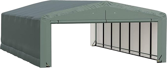 ShelterLogic ShelterTube Garage & Storage Shelter, 20' x 32' x 10' Heavy-Duty Steel Frame Wind and Snow-Load Rated Enclosure, Green