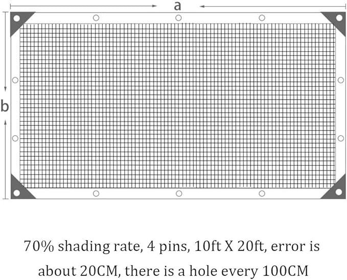 winemana 70% Black Shade Cloth, 10 x 20 FT Durable Mesh Tarp with Grommets, Resistant Garden Sun Shade Netting with Taped Edge for Plant Cover, Greenhouse, Patio, Tomatoes, Chicken Coop, Barn Kennel