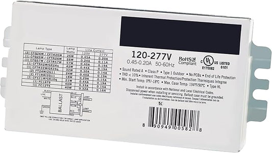 OHLECTRIC Replacement for Syvalnia QTP2X26CF UNV DM - 2-Lamp T4 Compact Fluorescent Ballast 26W High Power Factor (120/277V) Easy Installation