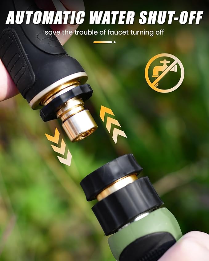 RAINPOINT Garden Hose Nozzle, Heavy Duty Metal Water Hose Sprayer Nozzle with 9 Adjustable Spray Patterns, High Pressure Hand Sprayer for Watering Plants & Lawns(Black)