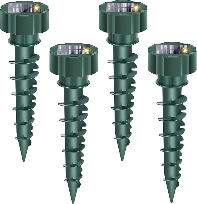 Mole Repellent Solar Powered – Ultrasonic Animal Deterrent Stakes for Gopher, Snake, Vole, Groundhog – Waterproof Sonic Spikes for Yard, Lawns, Garden & Outdoor (4 Pack)