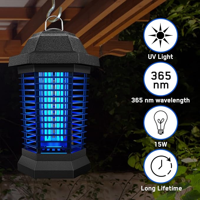 GOOTOP Replacement Bulb for Zap T6 Pro, K15, T9,X3 Bug Zapper, 15W, 4-Pin Base, U-Tube Bulb Twin Tube Bulb