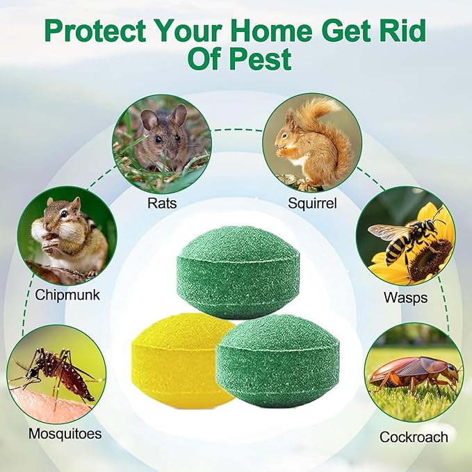 36 Pack Wasp Bee Repellent Balls Peppermint Oil - Bee Detterent Mice Repellant for Outdoor Indoor Yellow Jackets, Hornets, Carpenter, Wasp Deterrent for Garden Patio Yard Farm, Kids Pets Safe