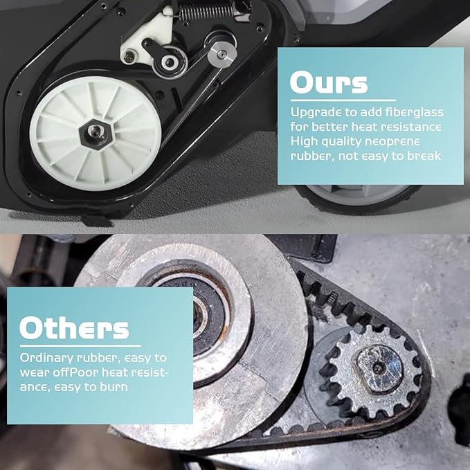 Electric Snow Shovel Drive Belt for Earthwise Snow Blower SN70016 SN74014, Snow Remover Belt Kit Includes Auger Drive Belt & Motor Toothed Belt Snow Blower Replacement Parts