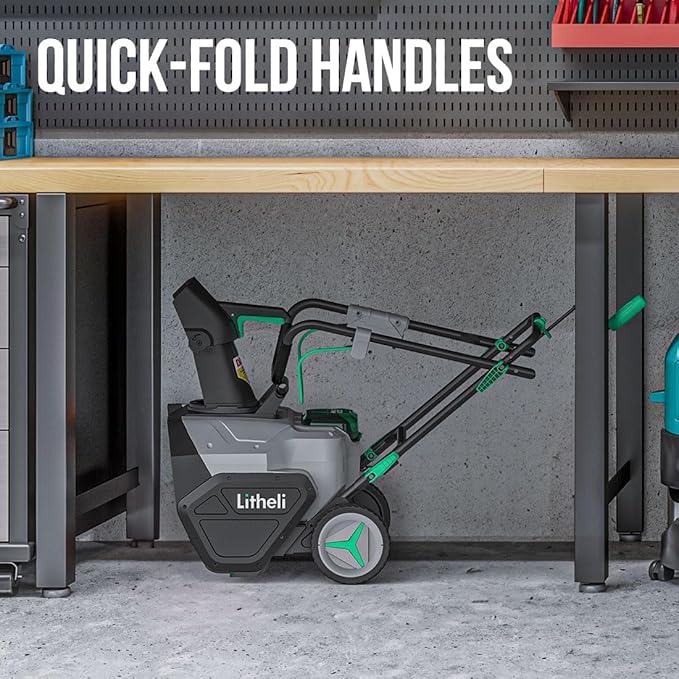 Litheli 2x20V Cordless Snow Blower, 20'' Single Stage Battery Powered Snow Blower with Brushless Motor, LED Lights, 25'' Throwing Distance, Includes 2x20V 4.0ah Batteries and Charger