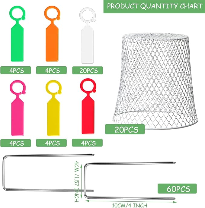 20 Pcs 8inch Chicken Wire Plant Covers,Wire Garden Cloches Chicken Wire Cloche Plant Protector Metal Heavy Duty Garden Plant Cloche for Keeping Bunnies Chicken Squirrels Birds Other Out