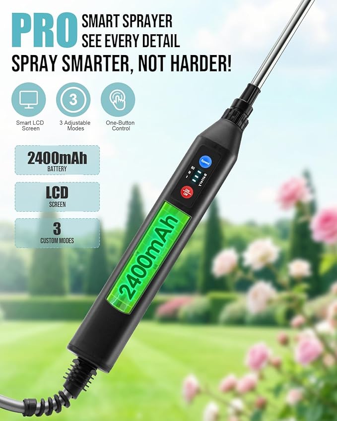 Battery Powered Sprayer 1.3 Gallon, Lightweight Electric Garden Sprayers in Lawn and Garden, 3 Mode Automatic Cordless Weed Sprayer for Yard, Pesticide, Watering, Cleaning