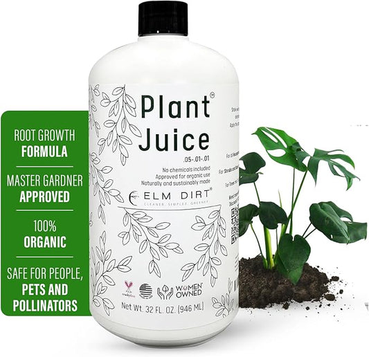 Elm Dirt Plant Juice Organic Fertilizer for All Plants - Indoor or Outdoor (32 oz Bottle)