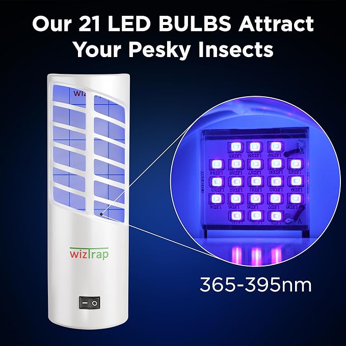 Large Indoor Plug in Fly Trap, 21 UV LED Bulbs, 5 Sticky Glue Board Refills, A Home Gnat Trap, Moth, Flies, Bug, & Mosquito Trap! (1 Device 5 Glue Boards)