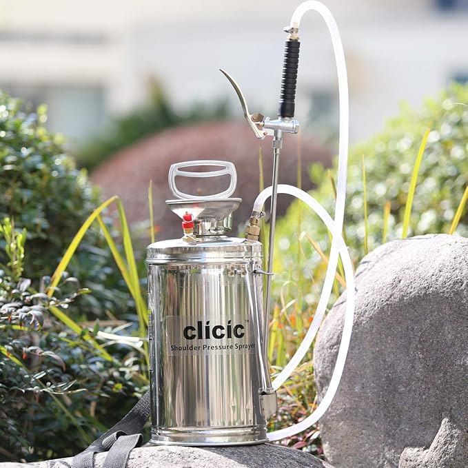 CLICIC Stainless Steel Sprayer Professional with Backpack (1.5 Gallon)