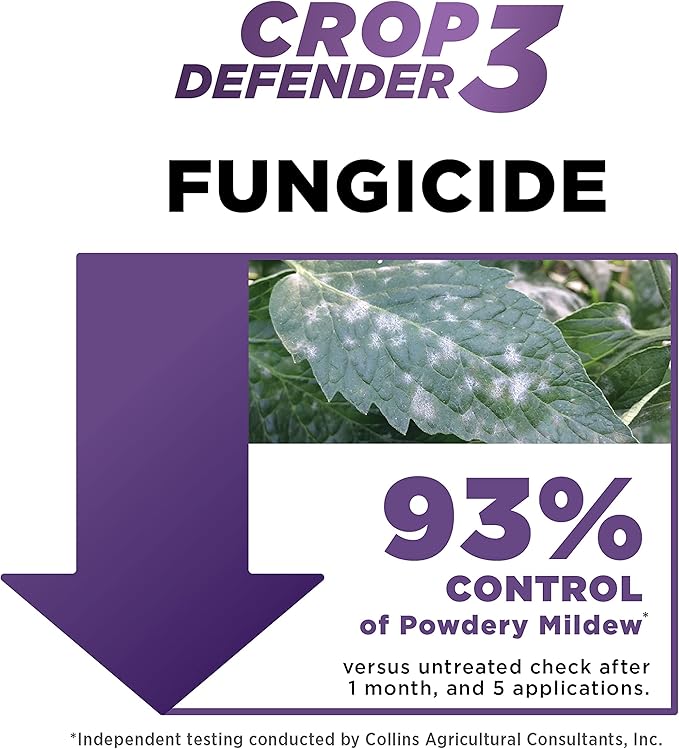 Grower's Ally Crop Defender 3 Concentrate 2.5 gal | Natural, Safe & Organic Insecticide & Fungicide Control for Plants - Powdery Mildew, Spider Mites & Russet Mite Killer