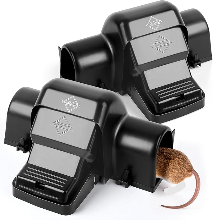 Covered Rat & Chipmunk Traps,Prevents Accidental Triggering with Tunneled Design,Human Reusable Rodent Trap Catcher for Indoor & Outdoor Use,Quick Setup & Easy Clean, rat traps outdoor large fast kill