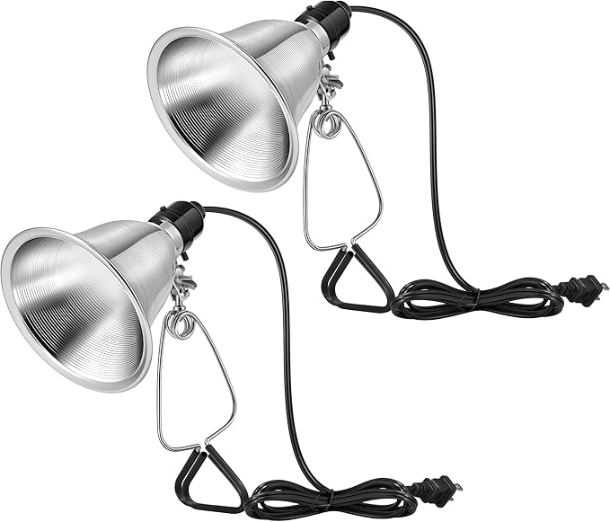VIVOSUN 2-Pack Clamp Lamp Light with Detachable 5.5 Inch Aluminum Reflector up to 60W E26 Socket (No Bulb Included), 6 Feet Cord, UL Listed