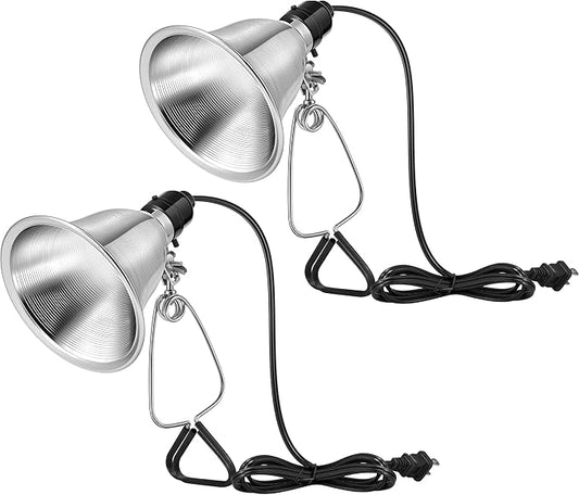 VIVOSUN 2-Pack Clamp Lamp Light with Detachable 5.5 Inch Aluminum Reflector up to 60W E26 Socket (No Bulb Included), 6 Feet Cord, UL Listed