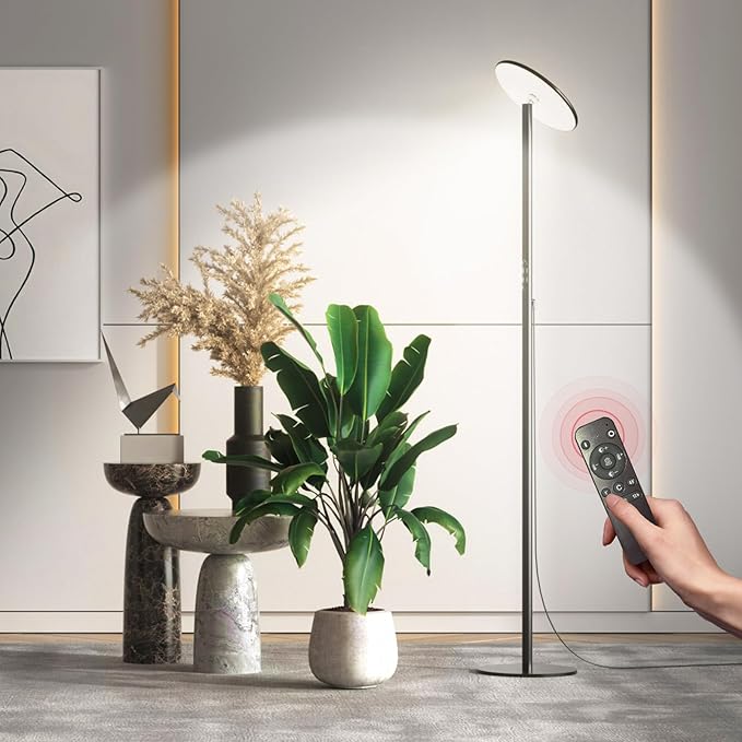 60W Full Spectrum LED Tall Grow Light, 85’’ Adjustable Standing Plant Light for Indoor Plants, 4/8/12H Timer & 10-Level Dimmable, Ideal for Large Plants & Indoor Trees