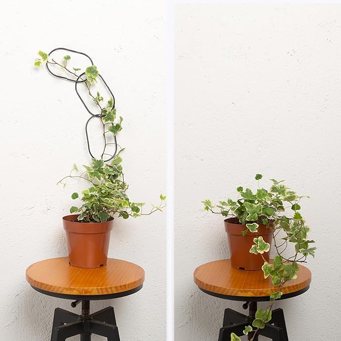 17PCS Chain Trellis-Metal Trellis Wall for Climbing Plants Outdoor - Pothos Plant Climber Support | Vine Trellis for Garden, House Accessories- Lattice Plant Support for Hanging Vines (Oval)