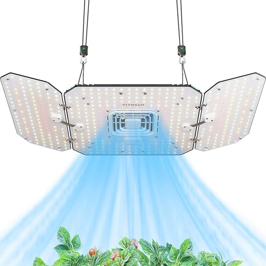 VIVOSUN AeroLight Wing AW200, Tunable Spectrum, LED Grow Light 200W with Integrated Circulation Fan, Compatible with App, Used with Controller E42A/E25 to Achieve More Functions 2x4/3x3Ft Coverage