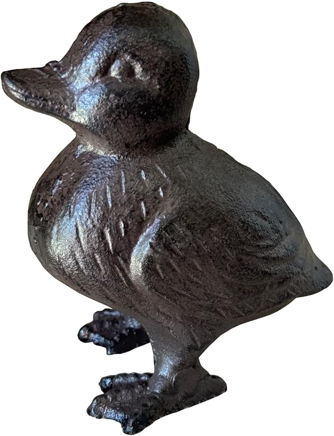 Rust Brown Cast Iron Duck Figurine（3.6" Tall） - Single Piece Vintage Style Decorative Ornament for Home, Garden, Shelf Decor HC6905
