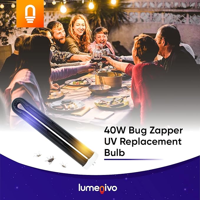 lumenivo 40 Watt Bug Zapper Bulb Replacement for Stinger B4045-4 UVB45 UV Blacklight Replacement Bulb for Bug Zapper Outdoor and Indoor Fly Trap for Home - 2 Bulbs