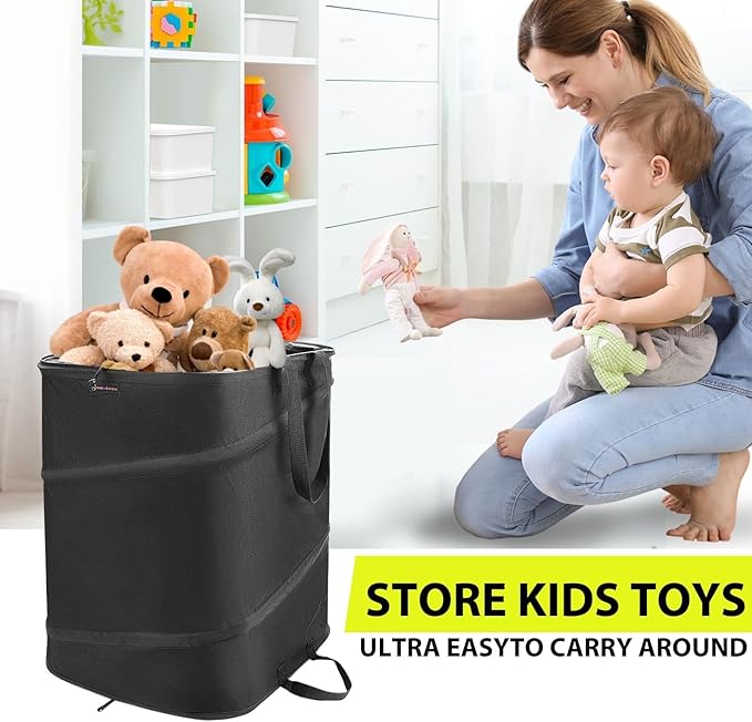 YUDI & GARDEN 46 Gallon Square Collapsible Yard Waste Bin｜Collapsible Trash Can｜Camping Trash Can, for Collecting Weeds or Party and Yard Waste