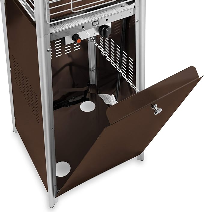 Outdoor Propane Patio Heater - Commercial LP Gas Porch & Deck Heater - Mocha