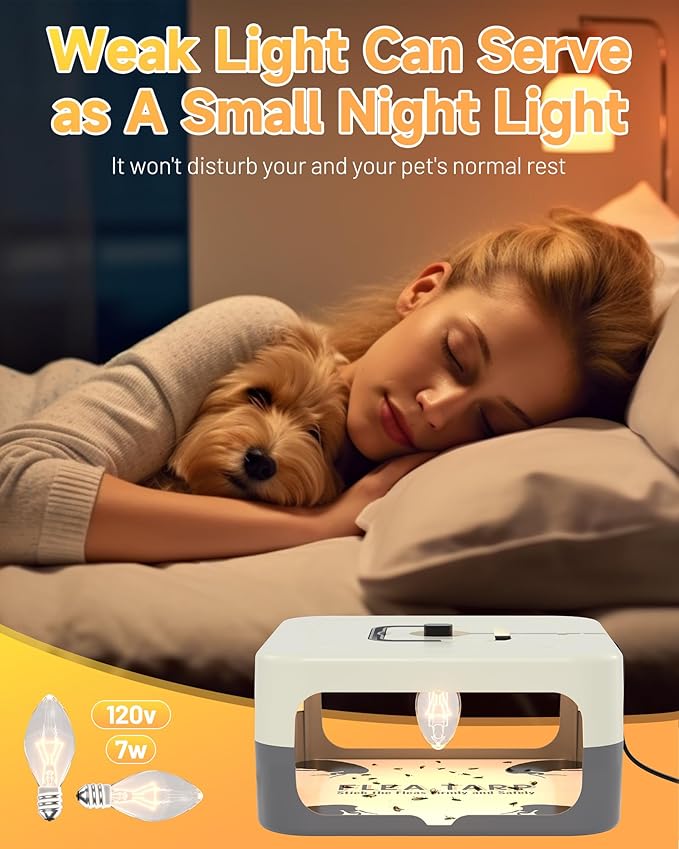 2 Pack Flea Traps for Inside Your Home, Flea Light Traps for Home Indoor with 4 Bulbs and 8 Sticky Discs, Bed Bug Trap Safe to Pets and Kids