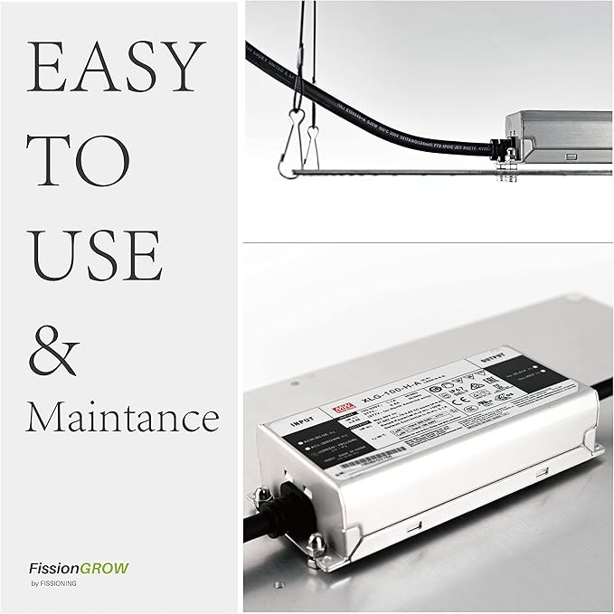 100E LED Grow Light, 100W True Full Spectrum with UV and IR, Ideal Coverage for 2'x2' or 2'x4' Grow Tents, Veg&Bloom Light Kit for Indoor Plants