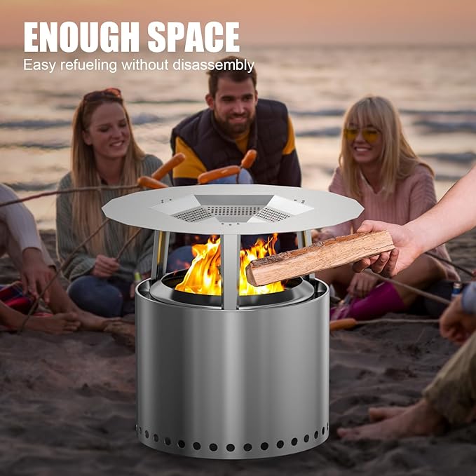 One-Piece Heat Deflector for Solo Stove Bonfire 19.5", Stainless Steel Heat Diffuser Accessories for Bonfire Fire Pit with 3 Leg for Most 19.5 inches Outdoor/Indoor Backyard Camping Fire Pit Stove