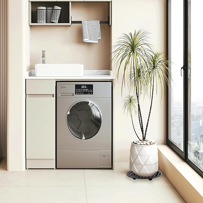 QTLCOHD 16 Pcs 8 Inch Plant Stand Outdoor Plastic Flower Pot Riser Black Plant Level Pot Elevator for Inside Potted Plants