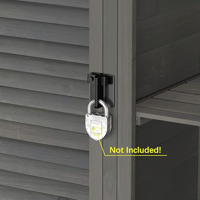 GDLF Potting Bench Table Large Garden Outdoor Work Bench Metal Tabletop Workstation with Storage Cabinet Shelf Dark Grey