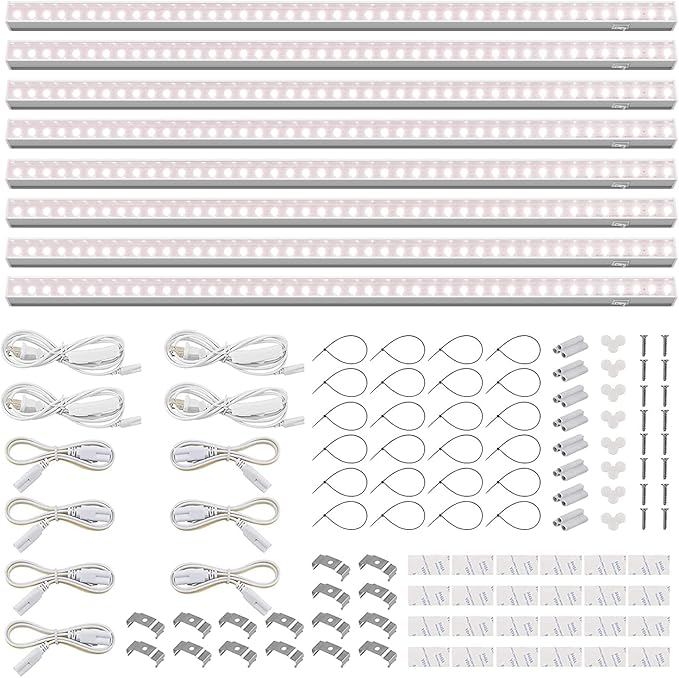 Barrina T5 Grow Lights, Full Spectrum, 4ft 160W (8 x 20W, 1000W Equivalent), LED Grow Light Bulbs, Plant Lights for Indoor Plants, Greenhouse, Plug and Play, Pinkish White, 8-Pack