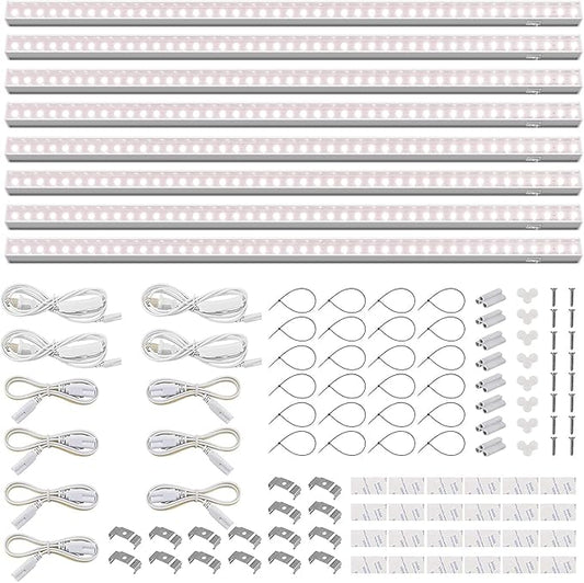 Barrina T5 Grow Lights, Full Spectrum, 4ft 160W (8 x 20W, 1000W Equivalent), LED Grow Light Bulbs, Plant Lights for Indoor Plants, Greenhouse, Plug and Play, Pinkish White, 8-Pack
