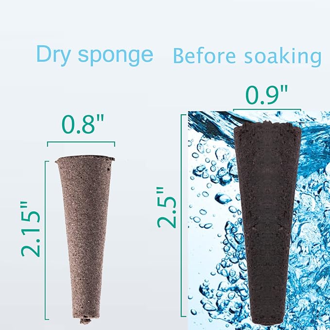 100 Pack Hydroponics Sponge,Replacementpre-Grow Sponges,Hydroponics Growing System Kit Compatible with Aerogarden sponges,Supplement pods for hydroponic Indoor Garden Growing System